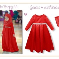 Jual Beli baju muslim anak import MERAH 1 2 3 4 tahun AGD3244