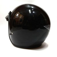 Helm Retro-Helm Classic-Helm Bogo-Helm Vespa Ava Hitam Glossy
