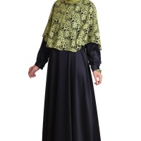Rocella Dress Humaira - Black | Gamis Polos Hitam Muslimah Trend