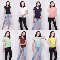 Jual V-NECK SLIM TEE kaos vneck polos oblong pakaian baju wanita murah Murah
