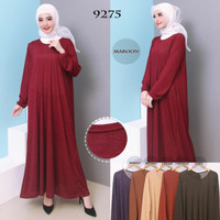 PROMO GAMIS TERMURAH! Baju Gamis Jumbo Polos Bahan Kaos Rib 4L 9275