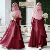 Jual BAJU GAMIS MUSLIM ARISAN PESTA REMAJA SYARI MODERN RIYANNA WARNA MARON Murah