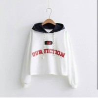Baju atasan cewek jaket pink Sweater crop wanita Our Sweater