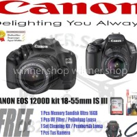 Kamera DSLR Canon EOS 1200D + Lensa 18-55mm III