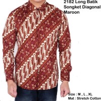 Jual baju batik songket cowok lengan panjang / kemeja kerja batik pria Murah