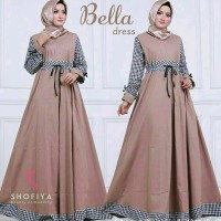 Promo akhir pekan! G260418 BAJU MUSLIM GAMIS SYARI BELLA MOCCA