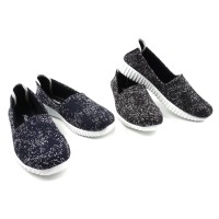 Sepatu Sneakers Slip On Fashion Kasual Wanita FBL05 - Biru / Hitam