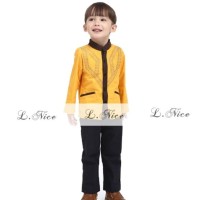 Baju Koko Anak: L Nice 85-06 Koko Yellow Lines (7-12 Tahun)