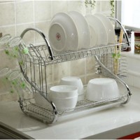 Jual Rak Piring Minimalis Modern Stainless 2 Tingkat Murah!