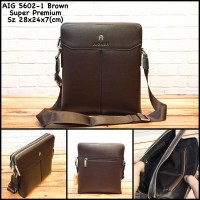 tas pria aigner 5602-1 brown replica tas cowok tas kulit tas murah