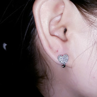 ANTING LOVE PERAK 925 LAPIS EMAS PUTIH / ANTING SILVER 925 / AT10