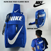 SLING BAG NIKE CLASSIC BLUE CHECK WHITE GROSIR FUTSAL BOLA GYM PREMIUM
