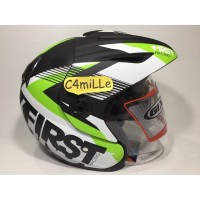 Best Seller HELM GIX 207 DV FIRST BLACK DOP GREEN DOUBLE VISOR HALF