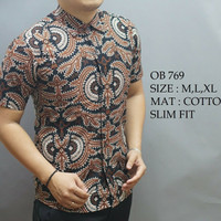 TERBARU !!! Hem Baju Batik Pria Modern Body Slimfit OB 769