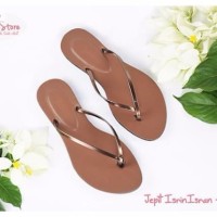 Sendal Wanita Isrin Isran Jepit Beach Brown Anti Slip Ringan Nyaman