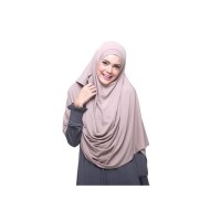 Jilbab Pashmina Instan Syar'i Jumbo Murah Munira MD12 Coklat TuaB