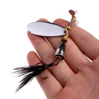 OO63 1 PC Logam Fishing Lure Sequin Spinner Sendok Umpan Feather Panci