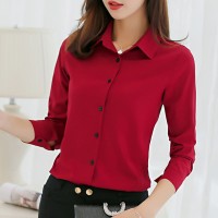 BDC1416 BIBOYAMALL Putih Blus Wanita Kemeja Sifon Kantor Karir Tops 20