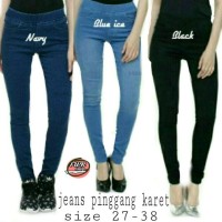 TERMURAH celana jeans pinggang karet wanita