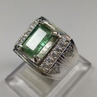 Cincin Batu Permata Zamrud Colombia Asli