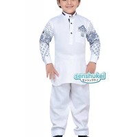 JSL30 White Koko Set Pant Baju Muslim Import Anak Laki Laki Murah