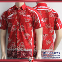 Kemeja Batik Distro Honda Merah Satu HATI - Pria