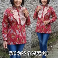 Jual BLOUSE ATASAN BATIK MURAH SERAGAM WANITA ELEGAN BLUS MODERN PAKAIAN Murah