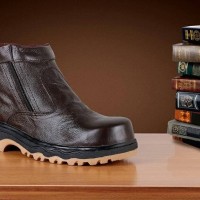 MURAH SEPATU PRIA BOOTS KEREN KICKERS SAFETY KULIT ASLI