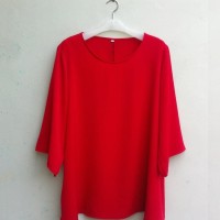 ATASAN WANITA BAJU Blouse Wanita Big Size 2L, 3L, 4L & 5L Warna Merah