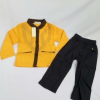 Baju Koko Anak: L Nice 85-06 Koko Yellow Lines (7-12 Tahun)