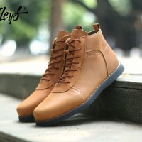 Sepatu Kulit Pria Bradleys Anubis Tan - Sepatu Casual Boots Pria