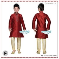 SETELAN BAJU MUSLIM KOKO SET SENSHUKEI-29 MAROON ANAK LAKI SIZE 2-7Y