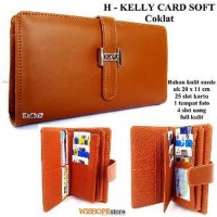 DOMPET KULIT HERME S KELLY KARTU KW SUPER EXPORT COKLAT Murah