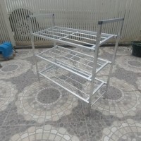 Sale! Rak Sepatu Alumunium / Almini / Aluminium Susun 3 Minimalis