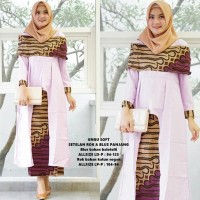 Jual busana muslim gamis batik bahan katun baloteli warna ungu GB258 Murah