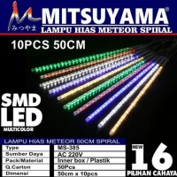Jual Lampu LED Hias Meteor 50 Cm Spiral 10 Batang RGB Mitsuyama MS-385