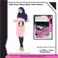Baju Hamil Dan Menyusui BabyTwins Peach Momoty Gamis Busui Modis