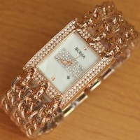 Jam Tangan Wanita Bonia Triple Chain rose_gold super pr Limited