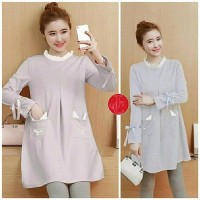 Promo baju lebaran A030418 BLOUSE KEKINIAN CATH ABU