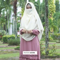 Jilbab Pashmina Instan Syari Warna Putih Telur Free Cadar Murah