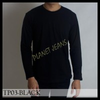 Harga Hemat! Baju Kaos Polos Pria / Polosan Cowok Warna Hitam Tangan