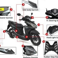 Paket Aksesoris Resmi Motor Honda Vario 125 & 150 Esp Silver 7 Item