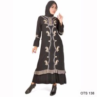 murah Baju Gamis wanita Bahan Katun warna Hitam