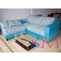Sofa kursi Tamu L Minimalis, sofa sudut murah + MEJA TAMU