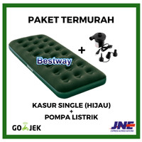 Jual KASUR ANGIN BESTWAY SINGLE PLUS POMPA ANGIN LISTRIK UKURAN 185 x 75cm Murah