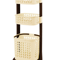 Rak Pakaian/Keranjang Baju/Laundry Basket Rovega Susun3(RLB-300)-Cream
