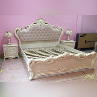Dipan Ranjang Tempat Tidur Kayu Modern Cat Duco Cushion Ukiran Jepar