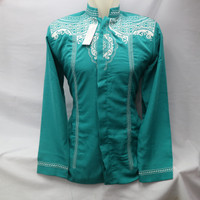 Jasko Jas Koko Hijau Tosca Bordir Baju Koko Lengan Panjang JKH 142 T51