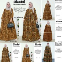 MS GAMIS BATIK SOGAN BUMIL/BUSUI SRIWEDARI MAXI SUPER JUMBO(DRESS BLUS