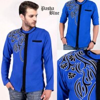 Pasha Blue AK baju koko pria rayon bangkok biru